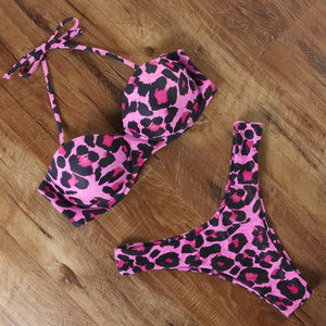 Animal Print Bikini Set 2021 Brazilian Thong Bathing Suit