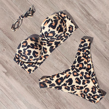 Load image into Gallery viewer, Animal Print Bikini Set 2021 Brazilian Thong Bathing Suit