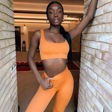 Load image into Gallery viewer, 2Pcs/set Seamless Yoga Gym Sports Elastic Sports Bra Seamless Hight Waist Workout Set Women