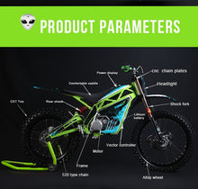 Load image into Gallery viewer, E-MOTOR Electric motorcycle 96V Peak 12000w Stealth electric mountain bike 120KM/H off-road motorcycle