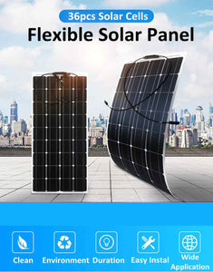 Flexible Solar Panel 600W 300W 18V Solar Energy Generator Power Bank Camping Car Battery Charger System Solar Panel Kit Complete