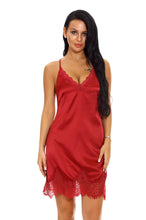 Load image into Gallery viewer, Nightgown Lace Lingerie Sleepwear Deep V-Neck