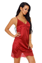 Load image into Gallery viewer, Nightgown Lace Lingerie Sleepwear Deep V-Neck