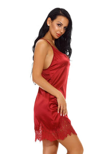 Nightgown Lace Lingerie Sleepwear Deep V-Neck