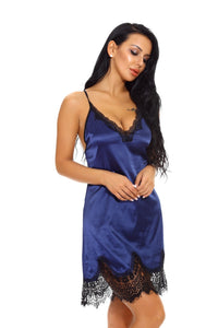 Nightgown Lace Lingerie Sleepwear Deep V-Neck