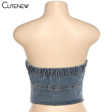 Load image into Gallery viewer, Cutenew Denim Women Tank Tops New Casual Slim Streetwear Fashion Simplicity