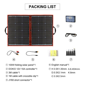 Dokio Flexible Foldable Solar Panel High Efficiency  Phone and Boat Portable 12V 80w 100w 150w 200w 300w Solar Panel Kit