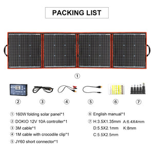 Dokio Flexible Foldable Solar Panel High Efficiency  Phone and Boat Portable 12V 80w 100w 150w 200w 300w Solar Panel Kit