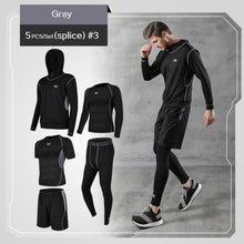 Load image into Gallery viewer, 5 Pcs/Set Men&#39;s Tracksuit Gym Fitness Compression Sports Suit Clothes Running Jogging Sport Wear Exercise Workout Tights