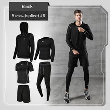 Load image into Gallery viewer, 5 Pcs/Set Men&#39;s Tracksuit Gym Fitness Compression Sports Suit Clothes Running Jogging Sport Wear Exercise Workout Tights