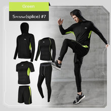 Load image into Gallery viewer, 5 Pcs/Set Men&#39;s Tracksuit Gym Fitness Compression Sports Suit Clothes Running Jogging Sport Wear Exercise Workout Tights