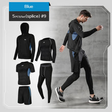 Load image into Gallery viewer, 5 Pcs/Set Men&#39;s Tracksuit Gym Fitness Compression Sports Suit Clothes Running Jogging Sport Wear Exercise Workout Tights