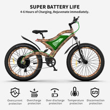 Load image into Gallery viewer, Electric Bike S18 1500W Mountain E bike 48V 15Ah Removable Lithium Battery 4.0 Fat Tire Ebike Beach Cruiser Bike