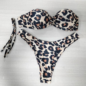 Animal Print Bikini Set 2021 Brazilian Thong Bathing Suit