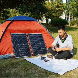 Dokio Flexible Foldable Solar Panel High Efficiency  Phone and Boat Portable 12V 80w 100w 150w 200w 300w Solar Panel Kit