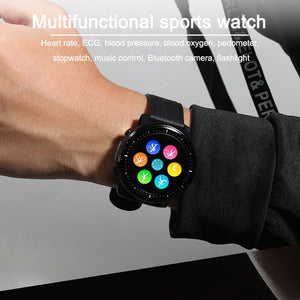 2021 LIGE IP68 Waterproof Smart Watch Men ECG Heart Rate Blood Pressure Monitor LED Flashlight Sports Fitness Tracker smartwatch