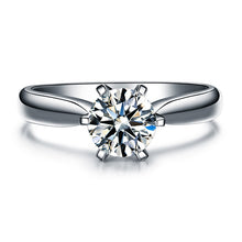 Load image into Gallery viewer, ZOCAI Century Classic Natural Real 1.0 CT Certified F-G/SI Round Cut Diamond Engagement Women Ring 18K White Gold (AU750) W04354