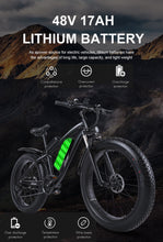 Load image into Gallery viewer, 1000W Electric Bike Fat Tire Ebike 26inch Top Aluminum Alloy Outdoor Beach Mountain Bike Snow Bicycle Cycling JM02S Plus