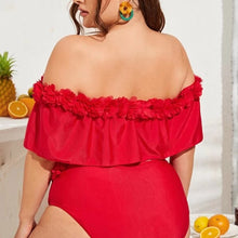 Load image into Gallery viewer, Plus Size Ruffled Bikini High Waist Bikini