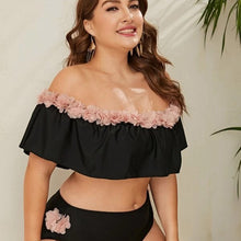 Load image into Gallery viewer, Plus Size Ruffled Bikini High Waist Bikini