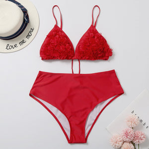 Plus Size Ruffled Bikini High Waist Bikini