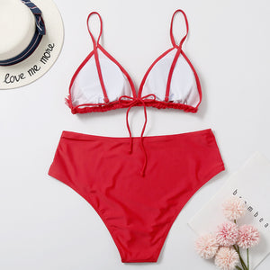 Plus Size Ruffled Bikini High Waist Bikini