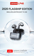 Load image into Gallery viewer, NEW Original Lenovo LP40 TWS Wireless Earphone Bluetooth 5.0 Dual Stereo Noise Reduction Bass Touch Control Long Standby