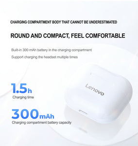 NEW Original Lenovo LP40 TWS Wireless Earphone Bluetooth 5.0 Dual Stereo Noise Reduction Bass Touch Control Long Standby