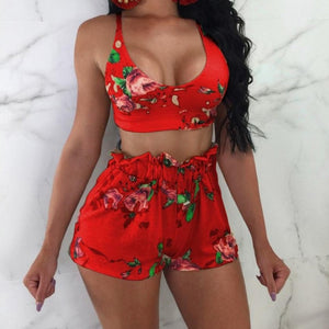 High Waist Women's 2 Piece Bikini Set Floral