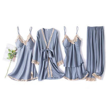 Load image into Gallery viewer, Pajamas sets for Women Mujer 4 Piece Sets Sleep or Lounge Home Wear
