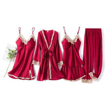 Load image into Gallery viewer, Pajamas sets for Women Mujer 4 Piece Sets Sleep or Lounge Home Wear