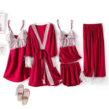 Load image into Gallery viewer, Pajamas sets for Women Mujer 4 Piece Sets Sleep or Lounge Home Wear