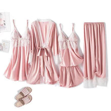 Load image into Gallery viewer, Pajamas sets for Women Mujer 4 Piece Sets Sleep or Lounge Home Wear