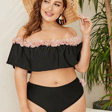 Load image into Gallery viewer, Plus Size Ruffled Bikini High Waist Bikini