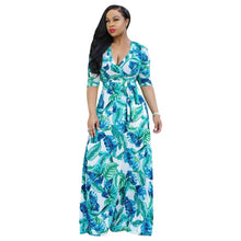 Load image into Gallery viewer, Bohemian Style Printed V-neck Dress