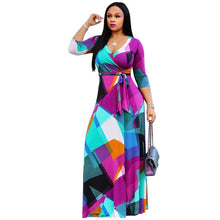 Load image into Gallery viewer, Bohemian Style Printed V-neck Dress