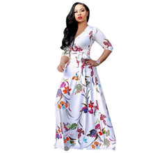 Load image into Gallery viewer, Bohemian Style Printed V-neck Dress