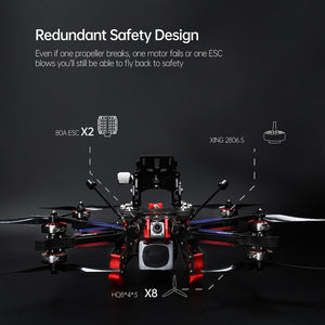 Fixed Camera Mount 1300KV 6S 8inch FPV Cinelifter Drone