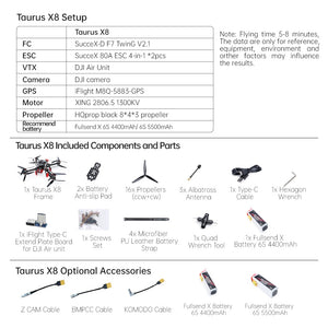 Fixed Camera Mount 1300KV 6S 8inch FPV Cinelifter Drone