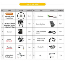 Load image into Gallery viewer, Electric Bike Kit 36V 250W 350W 500W Motor Wheel With Rear Rack Battery for 26&quot;