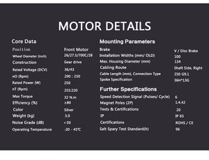 Electric Bike Kit 36V 250W 350W 500W Motor Wheel With Rear Rack Battery for 26"