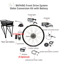 Load image into Gallery viewer, Electric Bike Kit 36V 250W 350W 500W Motor Wheel With Rear Rack Battery for 26&quot;