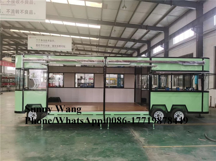 7m Long Conssion Food Cart Electric Truck Food Kiosk Hot Dog Kiosk Catering Trailer Sushi Dining Car