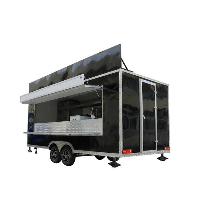 Food Truck Mobile Kitchen Trailer Coffee Fast Food Vending Cart Catering Equipment