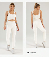 Load image into Gallery viewer, 2Pcs/set Seamless Yoga Gym Sports Elastic Sports Bra Seamless Hight Waist Workout Set Women