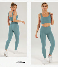 Load image into Gallery viewer, 2Pcs/set Seamless Yoga Gym Sports Elastic Sports Bra Seamless Hight Waist Workout Set Women