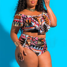 Load image into Gallery viewer, High waist Ruffle Bathing Suits