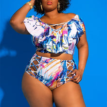 Load image into Gallery viewer, High waist Ruffle Bathing Suits