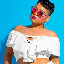 Load image into Gallery viewer, High waist Ruffle Bathing Suits