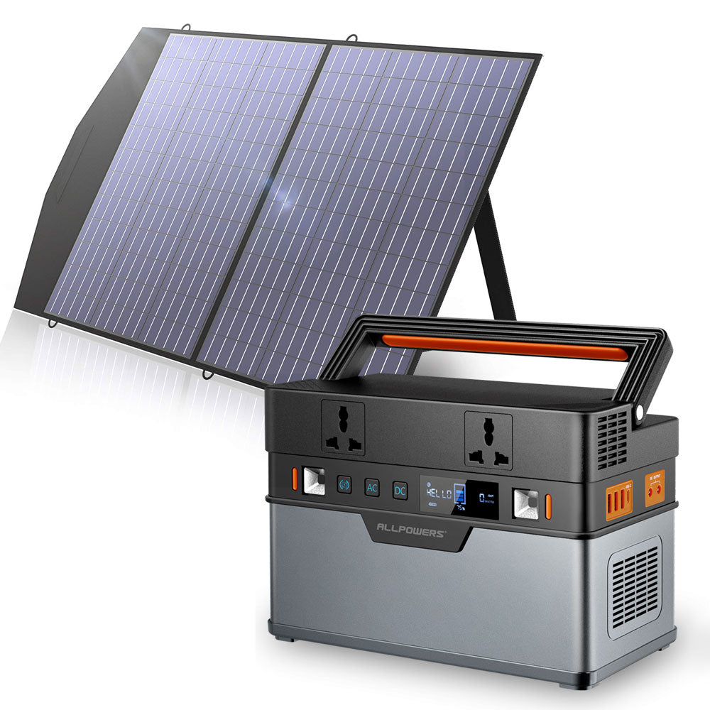ALLPOWERS Solar Generator 606WH/164000mAh Solar Portable PowerStation With 18V100W Foldable SolarPanel MC-4 Anderson For Camping